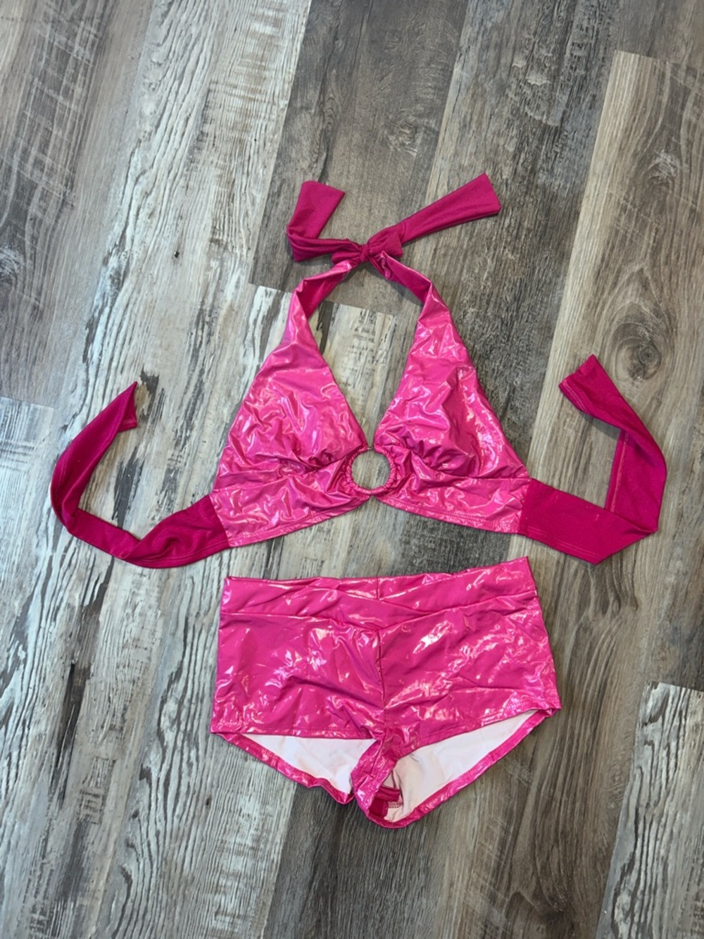 Hot Pink Latex 2 Piece Set